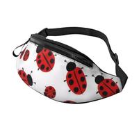 Marsupio alla moda a forma di coccinella, per uomo e donna, grande marsupio con tasche con cerniera, regolabile, per fitness, esercizi, arrampicata, corsa, escursionismo, passeggiate con il cane