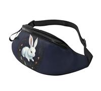 Marsupio alla moda a forma di coniglio bianco, per uomo e donna, grande marsupio con tasche con cerniera, regolabile, per fitness, esercizi, arrampicata, corsa, escursionismo, passeggiate con il cane