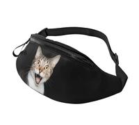Marsupio alla moda a forma di gatto, per uomo e donna, grande marsupio con tasche con cerniera, regolabile, per fitness, esercizi, arrampicata, corsa, escursionismo, passeggiate con il cane all'aperto