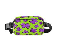 Marsupio alla moda a forma di puzzle verde neon e viola per uomini e donne grande capacità borsa corpo croose con cinghia regolabile per viaggio