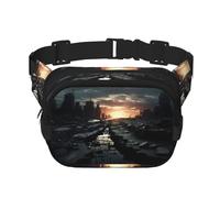 Marsupio alla moda alla moda con motivo cieli scuri, unisex borsa messenger sport da viaggio