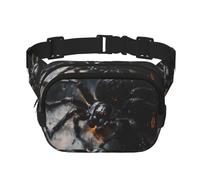 Marsupio alla moda alla moda con motivo ragno nero, borsa messenger unisex sport di viaggio