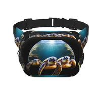 Marsupio alla moda alla moda con motivo tartaruga tropicale, unisex borsa messenger sport di viaggio