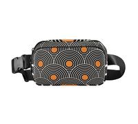 Marsupio alla moda arancione con motivo a cerchi concentrici per donne, uomini e adolescenti, borsa multiuso da viaggio accessorio da viaggio con cinghia regolabile per ciclismo, escursionismo,