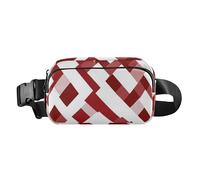 Marsupio alla moda bianco rosso per uomo donna resistente all'acqua Croose Body Purse con tracolla regolabile per lo shopping sport lavoro