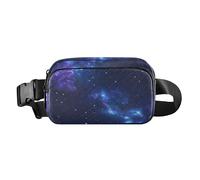 Marsupio alla moda blu viola galassia per donne uomini mini borsa a tracolla con tracolla regolabile per lo shopping sport lavoro, Galassia viola blu, 1 size