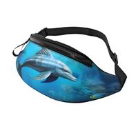 Marsupio alla moda casual blu oceano subacqueo - Marsupio regolabile, marsupio per donne e uomini, resistente, leggero, sicuro con cerniera per escursioni, viaggi e attività all'aperto, Grafica 3D,