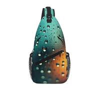 Marsupio alla moda circolare con stampa a pois colorati per uomo alla moda borsa a tracolla per donne e uomini, Gocce di pioggia nel cielo, Taglia unica