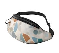 Marsupio alla moda color terrazzo marmo pastello, marsupio per donne e uomini, casual, leggero, con tasche con cerniera regolabili, marsupio per viaggi, sport, escursionismo, Modelli alla moda, Taglia