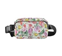 Marsupio alla moda con acquerello, estiva, camomilla, bacche e fiori di campo, unisex, grande capacità, con cerniera, con cinghia regolabile, per viaggi, palestra, lavoro, Acquerello Estate Camomilla