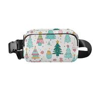 Marsupio alla moda con albero di Natale e regalo per donne e uomini, grande capacità, con cinghia regolabile, per shopping, sport, lavoro, Buon albero di Natale e regalo, Taglia unica
