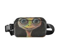 Marsupio alla moda con alieni verdi carini cartoni animati per donne uomini piccola borsa corpo croose con tracolla regolabile per lo shopping sport lavoro, Alieni verdi carino cartone animato, 1 size