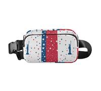 Marsupio alla moda con bandiera americana pittura a olio per uomo donna marsupio da corsa impermeabile marsupio da viaggio, Statua della Libertà del Giorno dell'Indipendenza, 1 size
