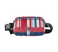 Marsupio alla moda con bandiera americana pittura a olio per uomo donna marsupio da corsa impermeabile marsupio da viaggio, Statua della Libertà Blu Rosso, 1 size