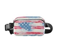 Marsupio alla moda con bandiera americana pittura a olio per uomo donna marsupio da corsa impermeabile marsupio da viaggio, Striscione patriottico gradiente, 1 size