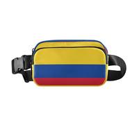 Marsupio alla moda con bandiere nazionali colombiane, blu, rosso, giallo, alla moda, per donne, uomini, adolescenti, grande capacità, con cinghia regolabile, per ciclismo, escursionismo