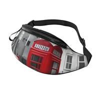 Marsupio alla moda con cabina telefonica di Londra, per donne e uomini, casual, leggero, regolabile, tasche con cerniera, marsupio per viaggi, sport, escursionismo, Modelli alla moda, Taglia unica,