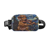 Marsupio alla moda con cane bassotto Van Gogh Notte stellata alla moda per uomo donna grande capacità marsupio da viaggio con tracolla regolabile per viaggi vacanze corsa