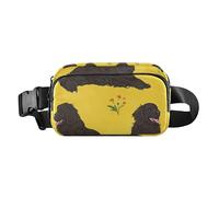 Marsupio alla moda con cani carini gialli alla moda per donne uomini borsa a tracolla multiuso con tracolla regolabile per viaggi vacanze corsa, Cute Dogs Giallo, 1 size