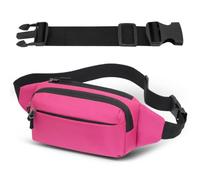 Marsupio alla moda con cintura estesa di 30 cm, per cani, passeggiate, arrampicata, escursionismo, viaggi, ciclismo, ragazze, uomini, donne, Rosso rosato, Marsupio con cintura estesa di 30 cm