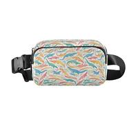 Marsupio alla moda con coccodrilli acquerelli, unisex, per viaggi, vacanze, corsa, Coccodrilli ad acquerello, 1 Size