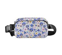 Marsupio alla moda con coccodrilli acquerelli, unisex, per viaggi, vacanze, corsa, Il Giardino Tricolore Viola Del Pensiero, 1 Size