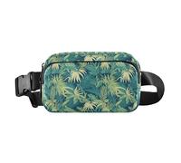 Marsupio alla moda con coccodrilli acquerelli, unisex, per viaggi, vacanze, corsa, Seamless Pattern Scimmia Palm Tropical Hawaiian, 1 Size