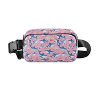 Marsupio alla moda con coccodrilli acquerelli, unisex, per viaggi, vacanze, corsa, Sfondo Squalo, 1 Size