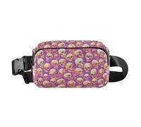 Marsupio alla moda con coccodrilli acquerelli, unisex, per viaggi, vacanze, corsa, Teschi Senza Cuciture, 1 Size