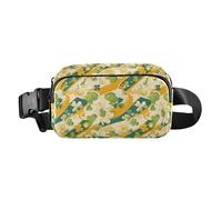 Marsupio alla moda con coccodrilli acquerelli, unisex, per viaggi, vacanze, corsa, Trifoglio e Pois, 1 Size