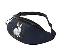 Marsupio alla moda con coniglio bianco, per uomo e donna, grande marsupio con tasche con cerniera, regolabile, per fitness, esercizi, arrampicata, corsa, escursionismo, passeggiate con il cane