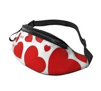 Marsupio alla moda con cuore innamorato, marsupio per donne e uomini, casual, leggero, con tasche con cerniera regolabili, marsupio per viaggi, sport, escursionismo, Modelli alla moda, Taglia unica,