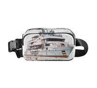 Marsupio alla moda con diagramma ritagliato ROCKETS Marsupio per donne uomini adolescenti mini borsa a tracolla per lo shopping, Nave da crociera di lusso, 1 size