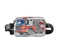 Marsupio alla moda con diagramma ritagliato ROCKETS Marsupio per donne uomini adolescenti mini borsa a tracolla per lo shopping, Camion dei pompi, 1 size