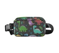 Marsupio alla moda con dinosauri colorati e divertenti, per donne, uomini, adolescenti, impermeabile, con cinghia regolabile, per viaggi, corsa, escursionismo, Uova divertenti con dinosauri colorati