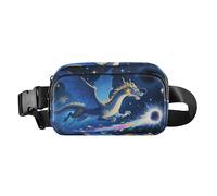 Marsupio alla moda con draghi misteriosi e stelle cadenti, per donne e uomini, impermeabile, con cinghia regolabile, per viaggi, palestra, lavoro