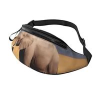 Marsupio alla moda con elefante africano | Marsupio e marsupio | Marsupio regolabile per donne e uomini | Cerniera sicura | Leggero e compatto | Perfetto per viaggi, sport, escursionismo, attività