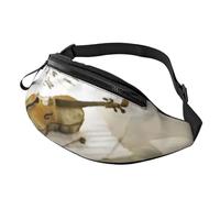 Marsupio alla moda con farfalla e violoncello, per uomo e donna, grande marsupio con tasche con cerniera, regolabile, per fitness, esercizi, arrampicata, corsa, escursionismo, passeggiate con il cane