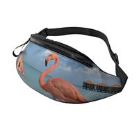 Marsupio alla moda con fenicottero 3D per donne e uomini, leggero, con tasche con cerniera, cintura regolabile per passeggiate con il cane, corsa, ciclismo, escursionismo, sport all'aria aperta, 3D
