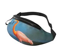 Marsupio alla moda con fenicottero 3D per donne e uomini, leggero, con tasche con cerniera, cintura regolabile per passeggiate con il cane, corsa, ciclismo, escursionismo, sport all'aria aperta, 3D