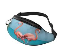 Marsupio alla moda con fenicottero in acqua, marsupio e marsupio regolabile, per donne e uomini, cerniera sicura, leggero e compatto, perfetto per viaggi, sport, escursionismo, attività all'aperto,