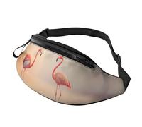 Marsupio alla moda con fenicottero per uomo e donna, grande marsupio con tasche con cerniera, regolabile, per fitness, esercizi, arrampicata, corsa, escursionismo, passeggiate con il cane all'aperto