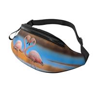 Marsupio alla moda con fenicottero per uomo e donna, grande marsupio con tasche con cerniera, regolabile, per fitness, esercizi, arrampicata, corsa, escursionismo, passeggiate con il cane all'aperto