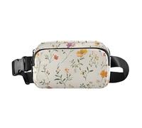 Marsupio alla moda con fiori autunnali, narciso, anemone, dalia, argento, da uomo e donna, mini borsa a tracolla con tracolla regolabile, borse sportive per viaggi, shopping, corsa, 09, 1 Size