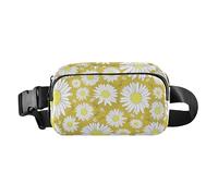 Marsupio alla moda con fiori di crisantemo bianco, per donne e uomini, piccola borsa a tracolla con cinghia regolabile per viaggi, vacanze, corsa, Crisantemo bianco Fiore, 1 size