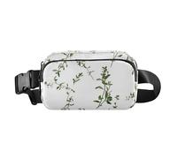 Marsupio alla moda con foglie verdi profonde per donne e uomini, mini borsa a tracolla con cinghia regolabile per ciclismo, escursionismo, palestra, Foglie Verde Profondo, 1 size