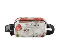 Marsupio alla moda con gatti bohémien selvaggi bianco elegante per donne d'affari di grande capacità con cinghia regolabile per viaggi corsa escursionismo cintura para mujer, gatto bohémien selvaggio