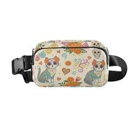 Marsupio alla moda con gatto Day Of The Dead per uomo e donna, piccolo marsupio con cinghia regolabile per viaggi, vacanze, corsa