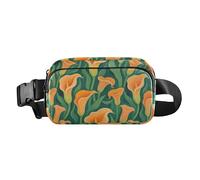 Marsupio alla moda con giglio di calla, arancione, per uomo e donna, impermeabile, con tracolla regolabile, per viaggi, shopping, corsa