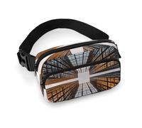 Marsupio alla moda con grattacielo che guarda il cielo, marsupio con tracolla regolabile e tasche con cerniera, borse a tracolla per viaggi, ciclismo, corsa, escursionismo